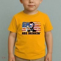 Funny Abe Drinkin USA American Flag Toddler T-Shirt thumb 2