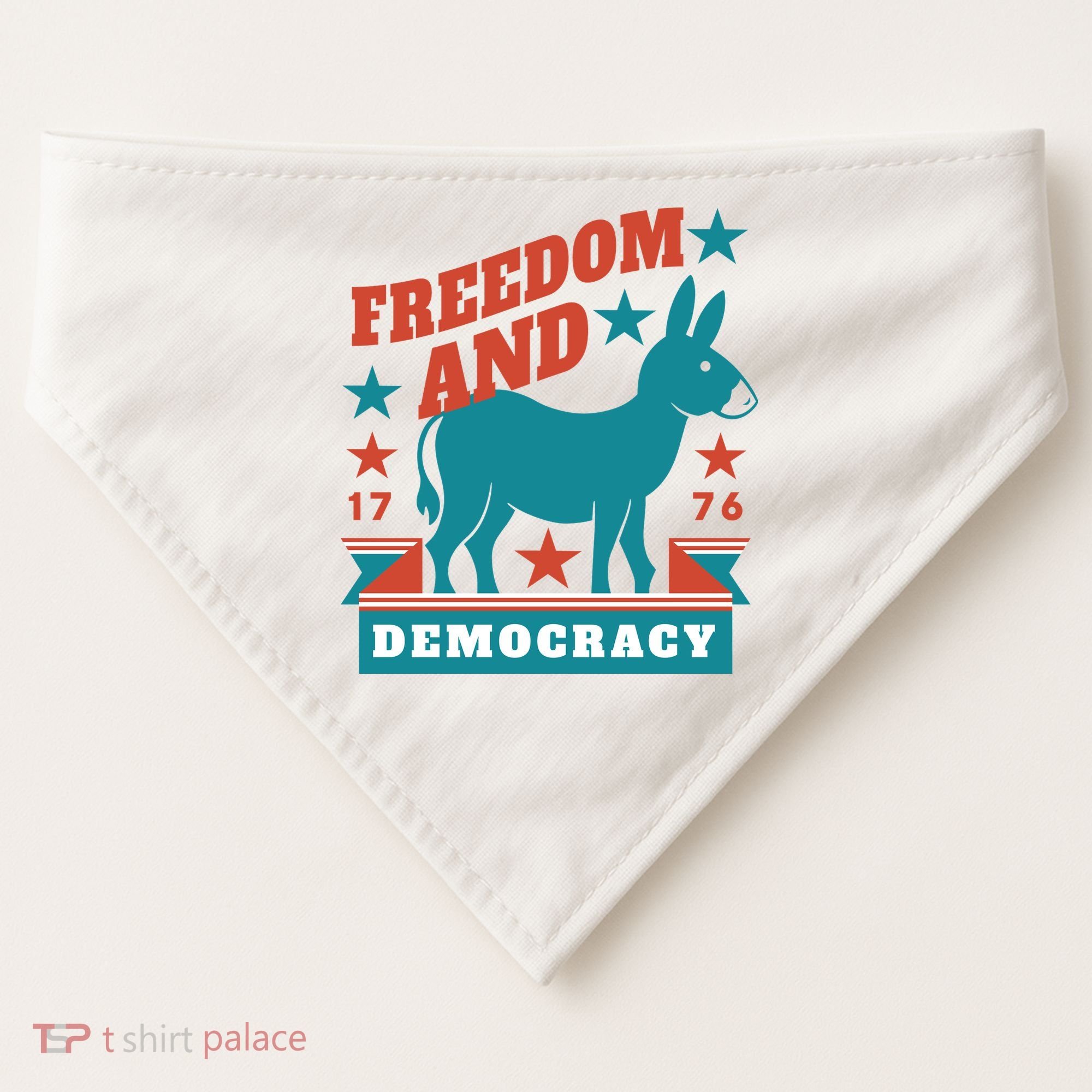 Freedom And Democracy Political Democrat USA-Made Doggie Bandana