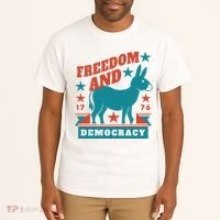 Freedom And Democracy Political Democrat Tall T-Shirt thumb 2