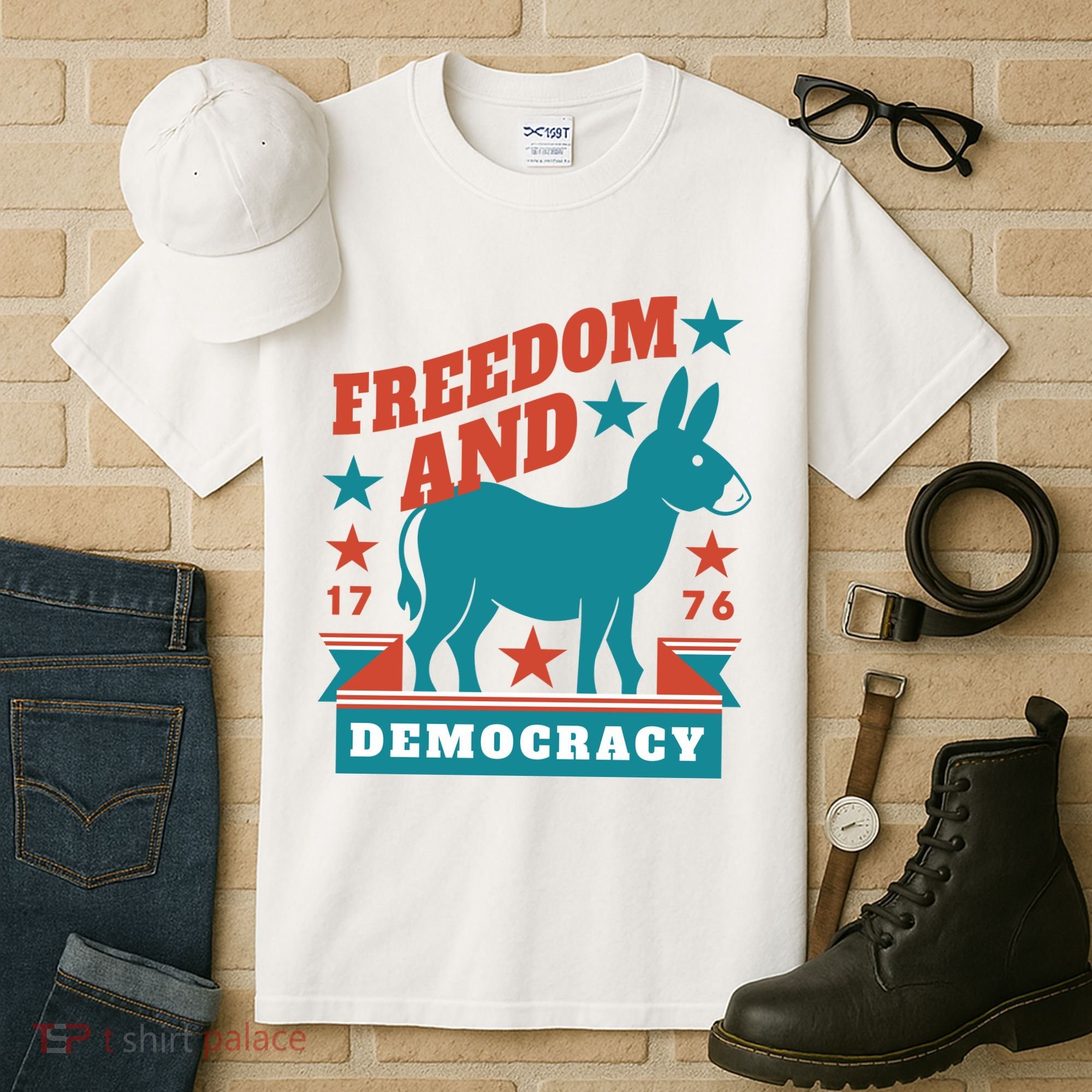 Freedom And Democracy Political Democrat Tall T-Shirt