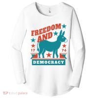 Freedom And Democracy Political Democrat Women's Perfect Tri Tunic Long Sleeve Shirt thumb 0