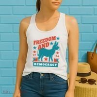 Freedom And Democracy Political Democrat Women's Tank Top thumb 2