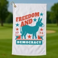 Freedom And Democracy Political Democrat Golf Towel thumb 1