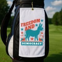 Freedom And Democracy Political Democrat Golf Towel thumb 2