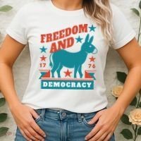 Freedom And Democracy Political Democrat Women's T-Shirt thumb 2