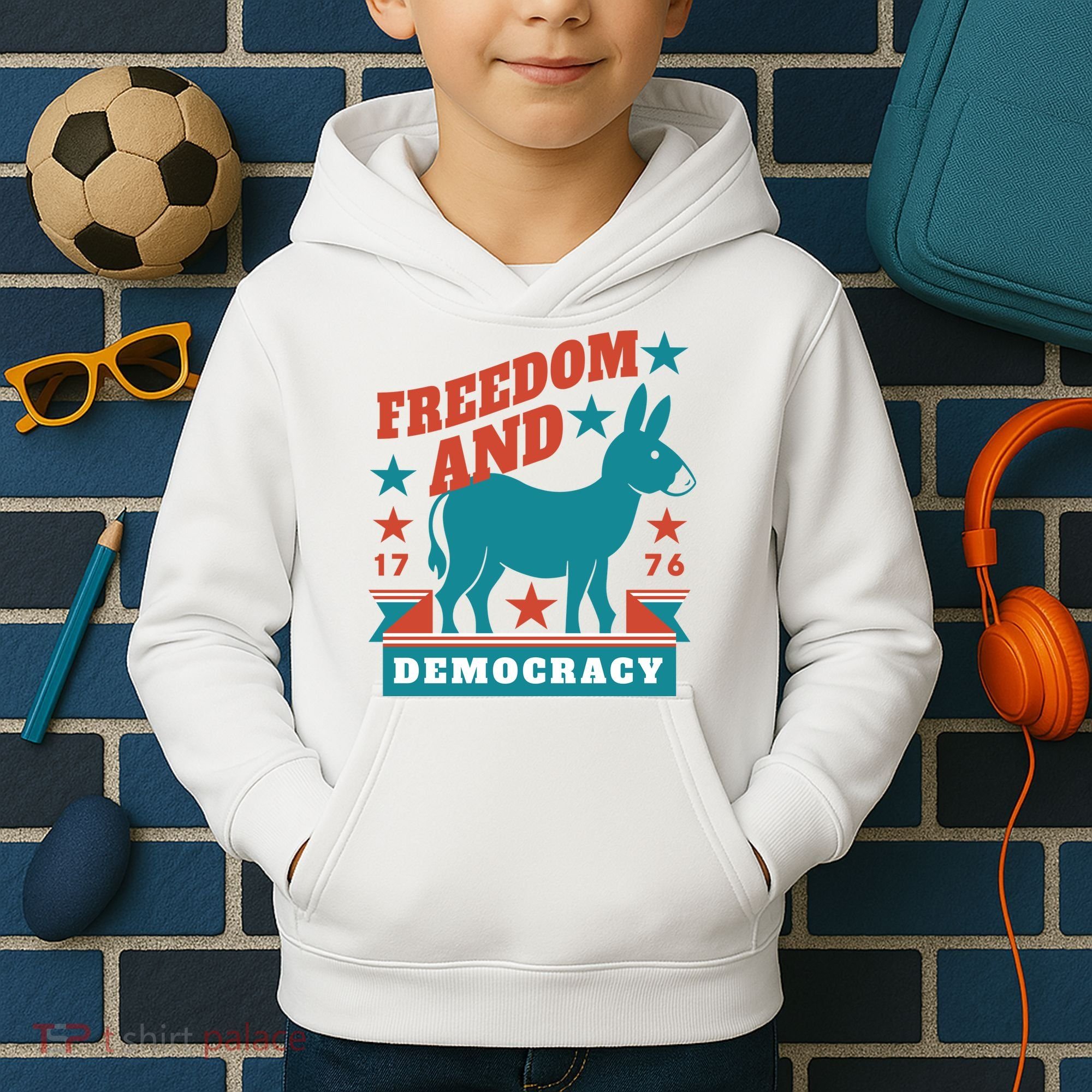 Freedom And Democracy Political Democrat Kids Hoodie