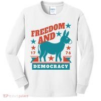 Freedom And Democracy Political Democrat Kids Long Sleeve Shirt thumb 0