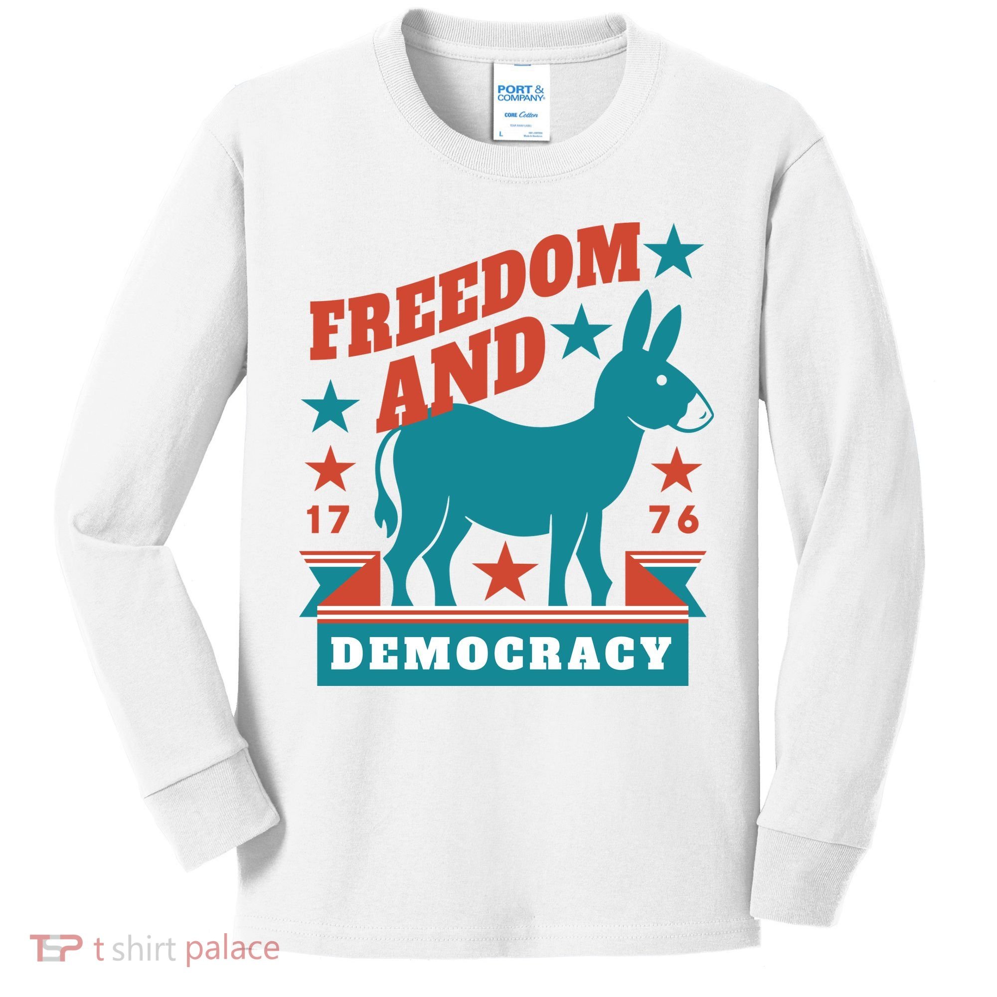 Freedom And Democracy Political Democrat Kids Long Sleeve Shirt