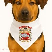 Funny Asshole Dad And Smartass Daughter Bestfriends For Life USA-Made Doggie Bandana thumb 1