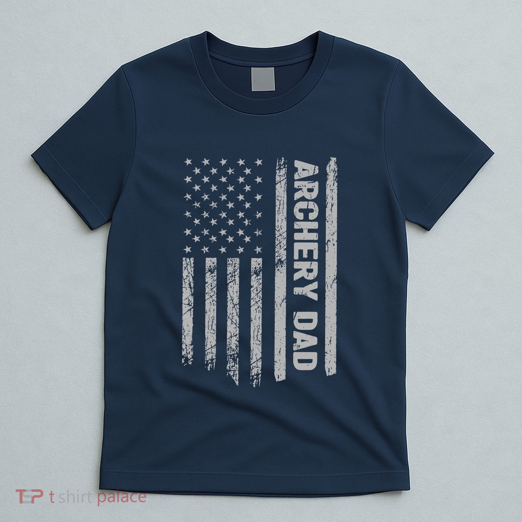 Funny Archery Dad America US Flag Patriot Vintage Gift T-Shirt