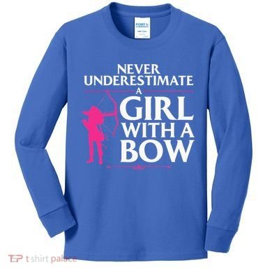 Funny Archery Design For Women Bowhunter Shooting Fans Kids Long Sleeve Shirt