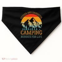 Father And Daughter Camping Buddies For Life Gift For Dad USA-Made Doggie Bandana thumb 0