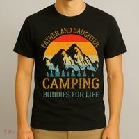 Father And Daughter Camping Buddies For Life Gift For Dad T-Shirt thumb 3
