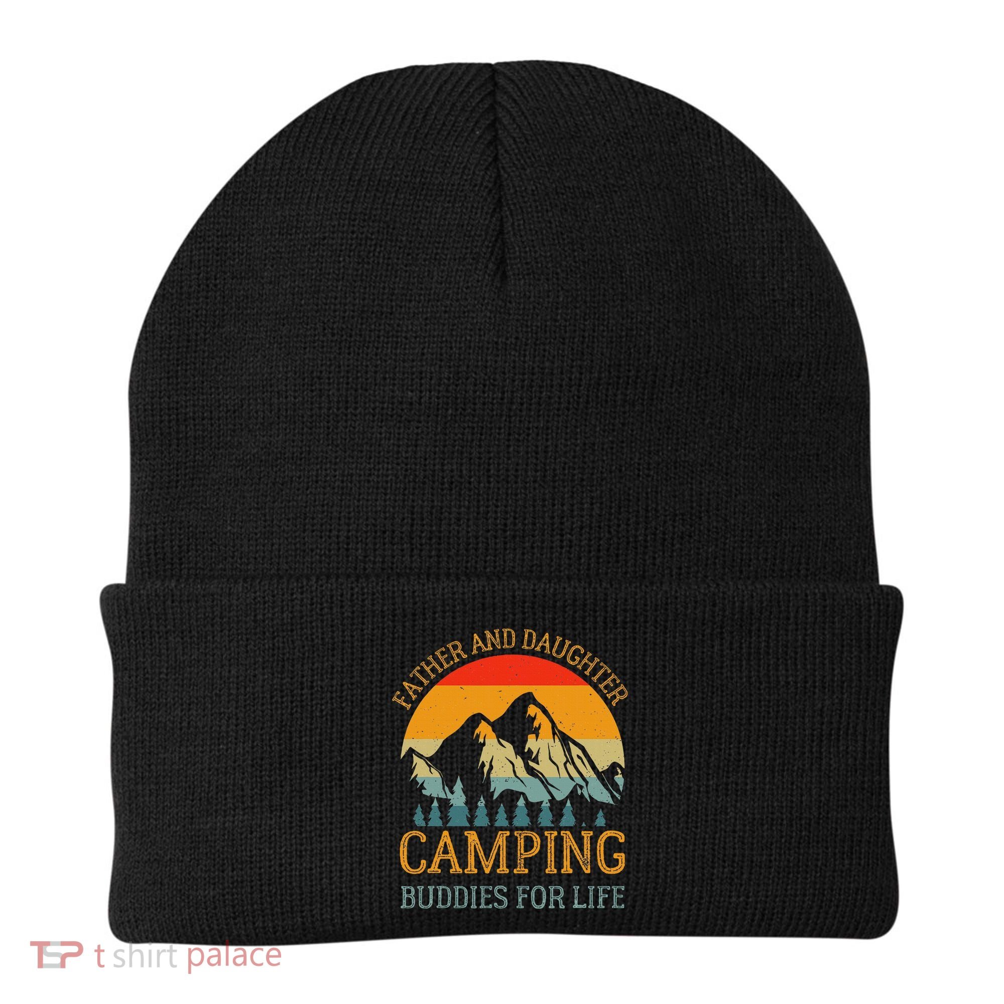 Father And Daughter Camping Buddies For Life Gift For Dad Beanie