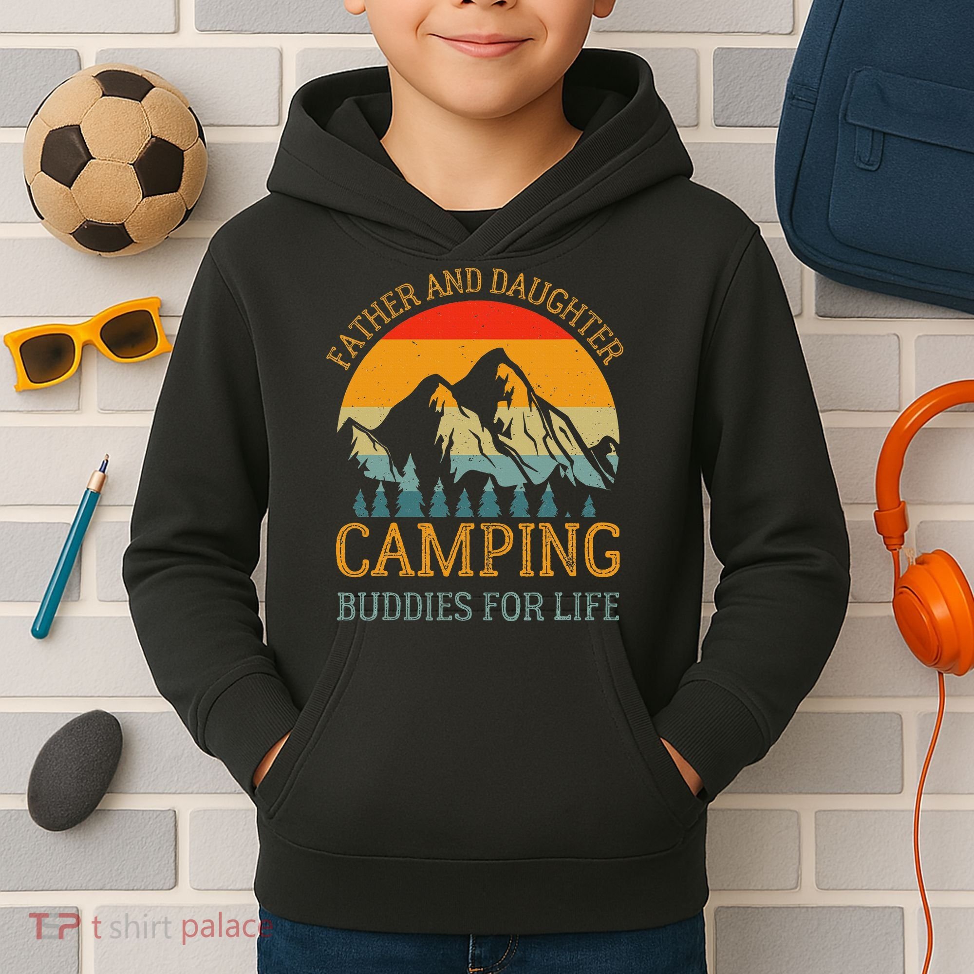 Father And Daughter Camping Buddies For Life Gift For Dad Kids Hoodie