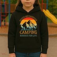 Father And Daughter Camping Buddies For Life Gift For Dad Kids Hoodie thumb 3