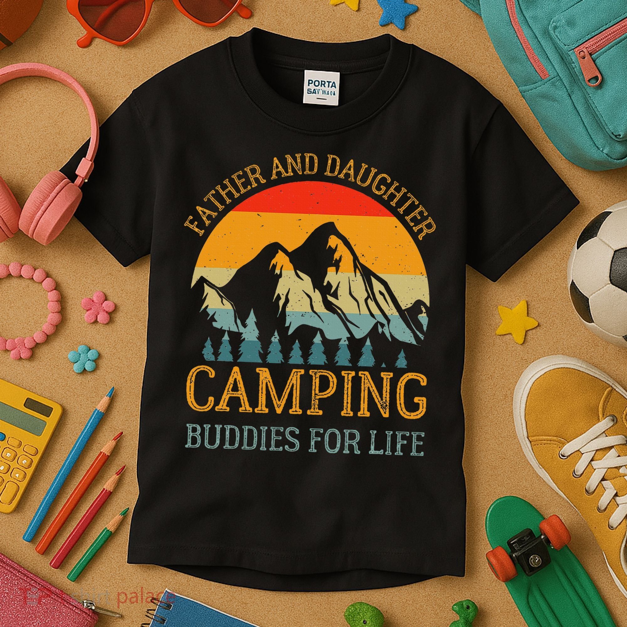 Father And Daughter Camping Buddies For Life Gift For Dad Kids T-Shirt