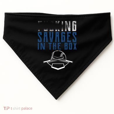 Faded F'n Savages In The Box Baseball USA-Made Doggie Bandana