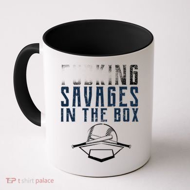 Faded F'n Savages In The Box Baseball Coffee Mug