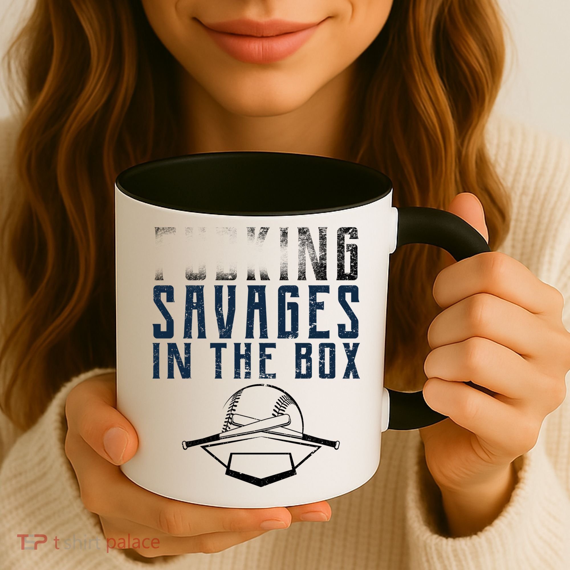 Faded F'n Savages In The Box Baseball Coffee Mug