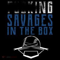 Faded F'n Savages In The Box Baseball Women's Hoodie thumb 2