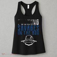 Faded F'n Savages In The Box Baseball Women's Tank Top thumb 3