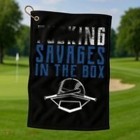 Faded F'n Savages In The Box Baseball Golf Towel thumb 1