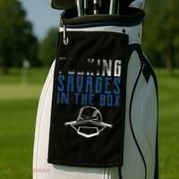 Faded F'n Savages In The Box Baseball Golf Towel thumb 2