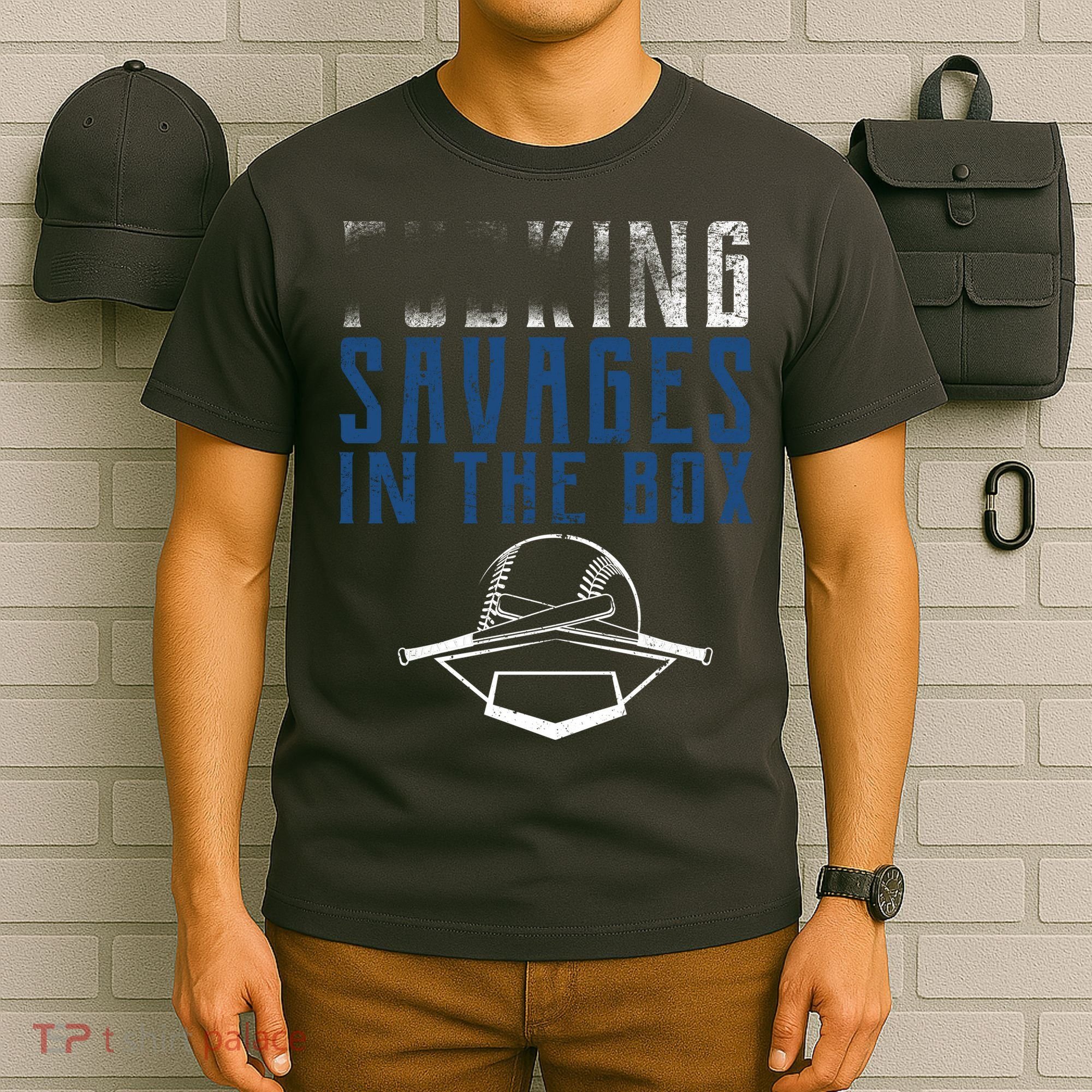 Faded F'n Savages In The Box Baseball T-Shirt