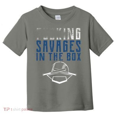 Faded F'n Savages In The Box Baseball Toddler T-Shirt