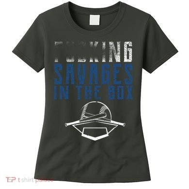 Faded F'n Savages In The Box Baseball Women's T-Shirt