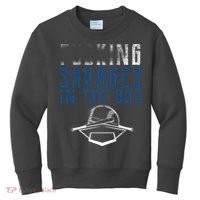 Faded F'n Savages In The Box Baseball Kids Sweatshirt thumb 0