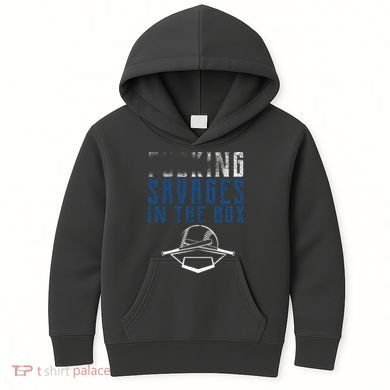 Faded F'n Savages In The Box Baseball Kids Hoodie