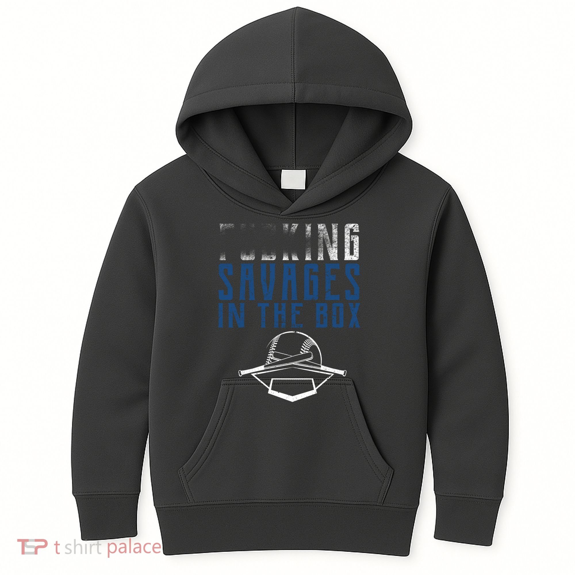 Faded F'n Savages In The Box Baseball Kids Hoodie