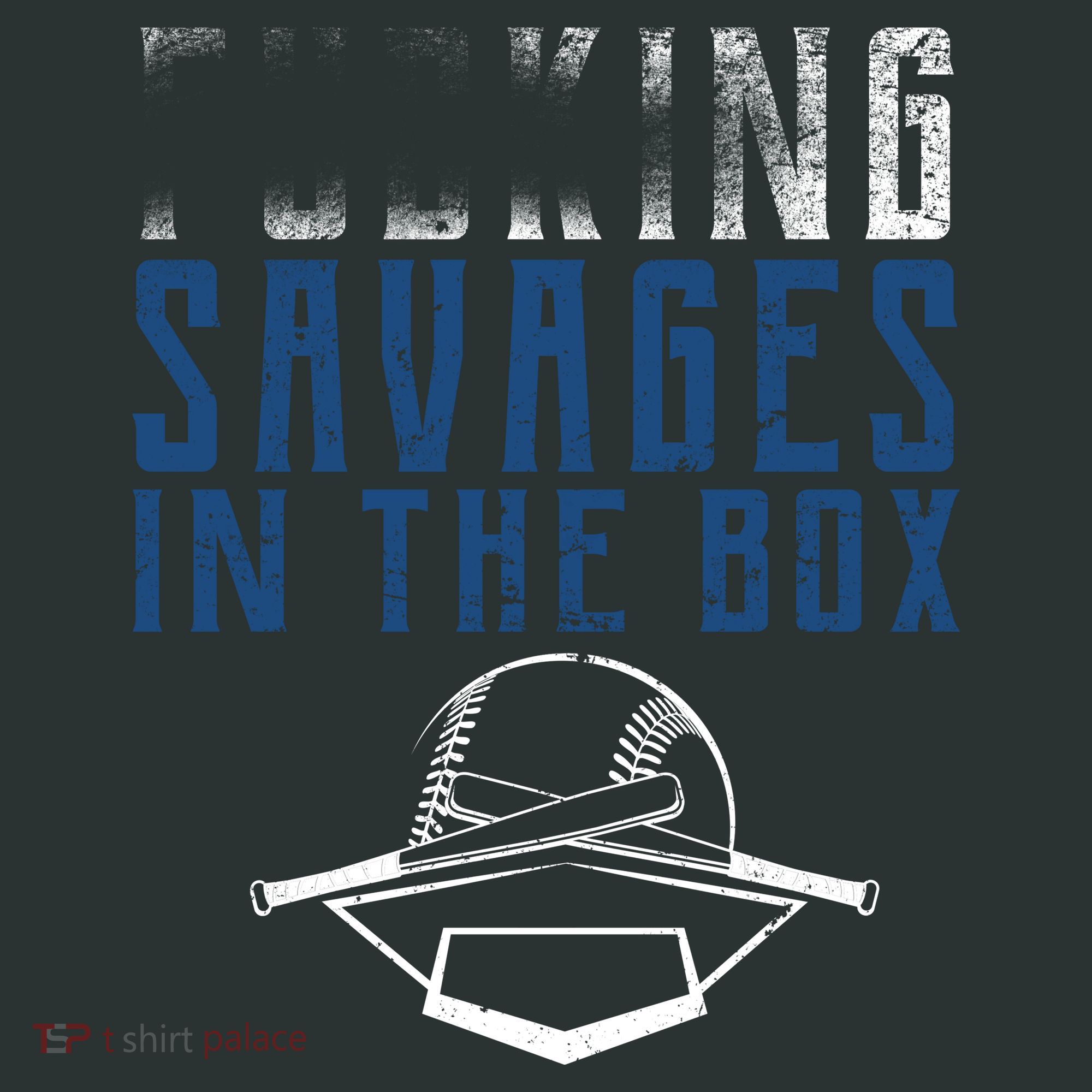 Faded F'n Savages In The Box Baseball Kids T-Shirt