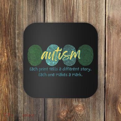 Fingerprint Autism Each Print Tells A Different Story Coaster