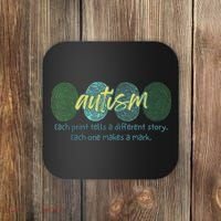 Fingerprint Autism Each Print Tells A Different Story Coaster thumb 0
