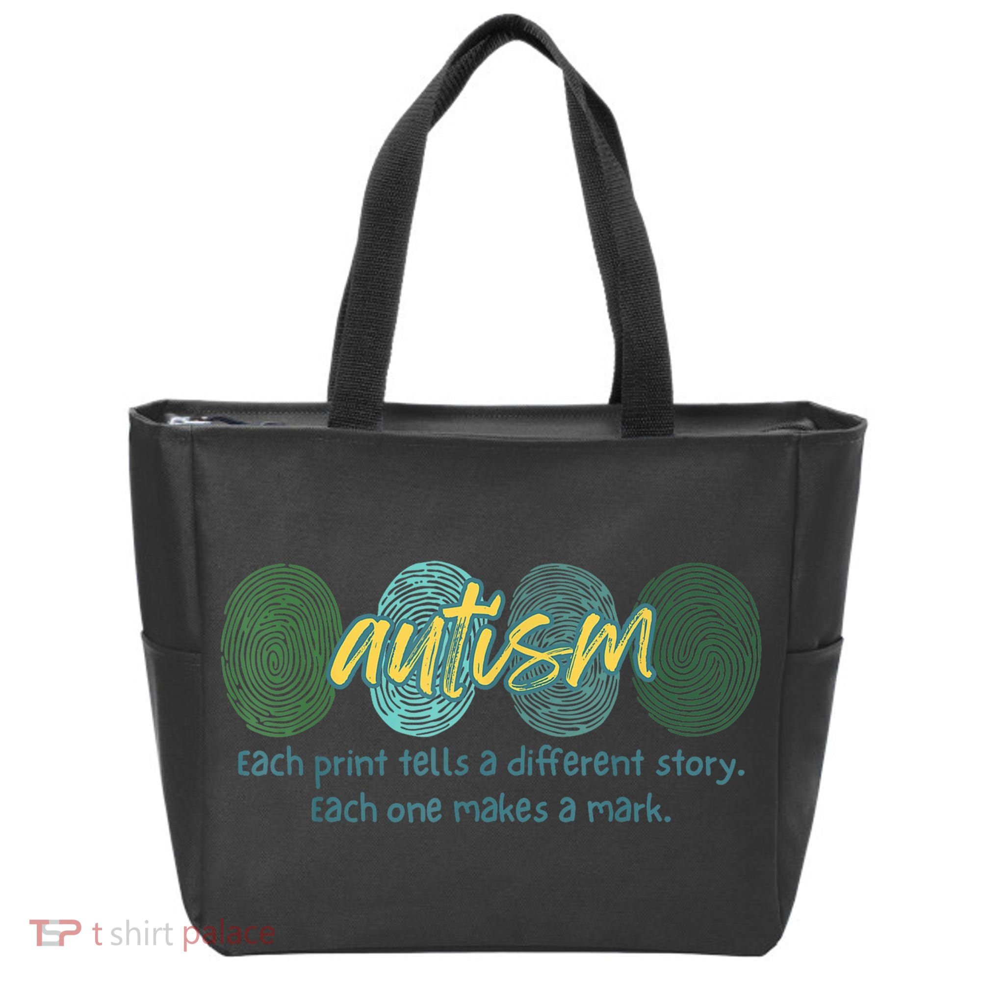 Fingerprint Autism Each Print Tells A Different Story Tote Bag