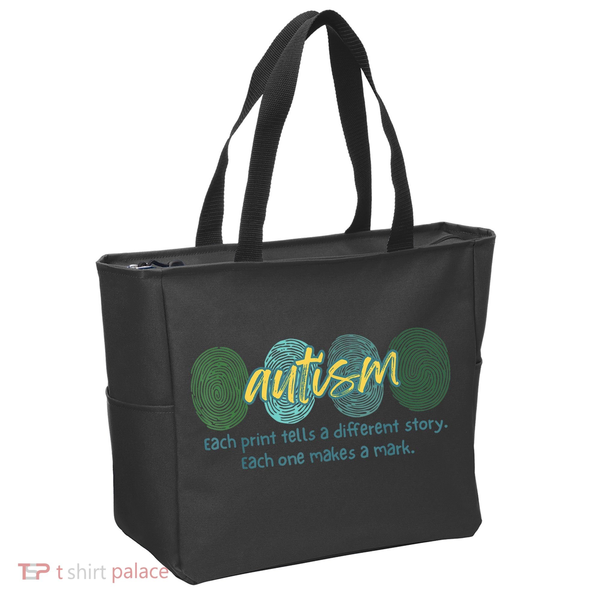 Fingerprint Autism Each Print Tells A Different Story Tote Bag