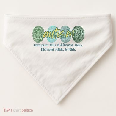 Fingerprint Autism Each Print Tells A Different Story USA-Made Doggie Bandana