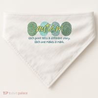 Fingerprint Autism Each Print Tells A Different Story USA-Made Doggie Bandana thumb 0