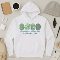 Fingerprint Autism Each Print Tells A Different Story Hoodie thumb 3