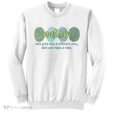 Fingerprint Autism Each Print Tells A Different Story Sweatshirt