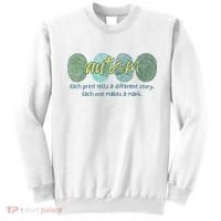 Fingerprint Autism Each Print Tells A Different Story Sweatshirt thumb 0