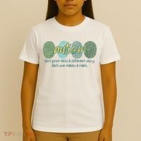 Fingerprint Autism Each Print Tells A Different Story T-Shirt thumb 4