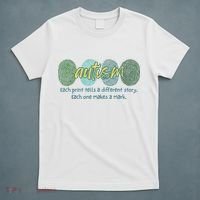 Fingerprint Autism Each Print Tells A Different Story T-Shirt thumb 5