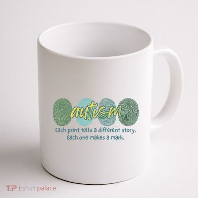 Fingerprint Autism Each Print Tells A Different Story Coffee Mug back
