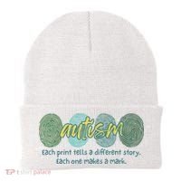 Fingerprint Autism Each Print Tells A Different Story Beanie thumb 0