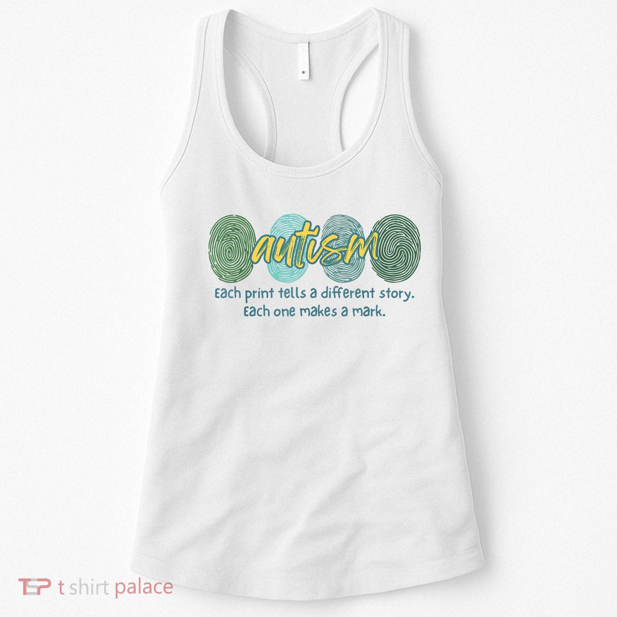 Fingerprint Autism Each Print Tells A Different Story Women's Tank Top