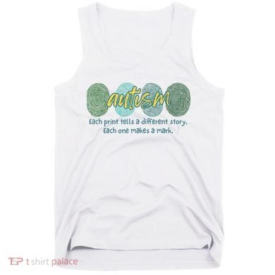 Fingerprint Autism Each Print Tells A Different Story Tank Top